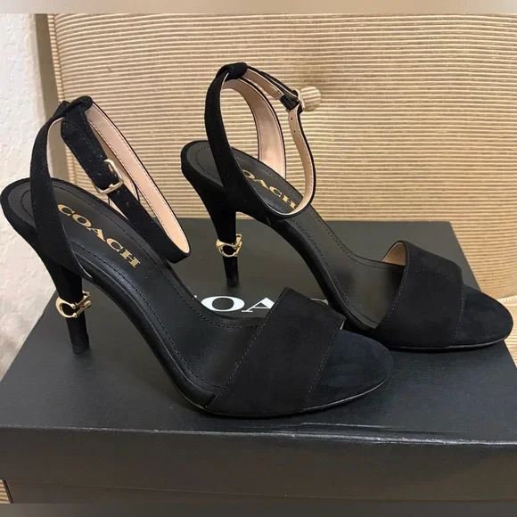 🔥NWT COACH Women's Regina Ankle Strap Sandals in Black - Size 8.5 - Picture 11 of 16